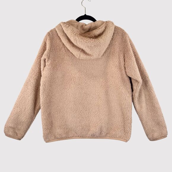 Patagonia Womens Jacket Brown Los Gatos Hooded 1/4 Zip Fleece High Pile Medium - Picture 3 of 12